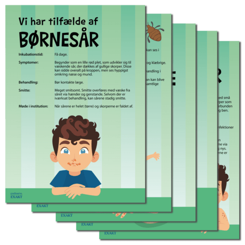 Cardboard plancher med budskabsplakater - Vi er lidt syge