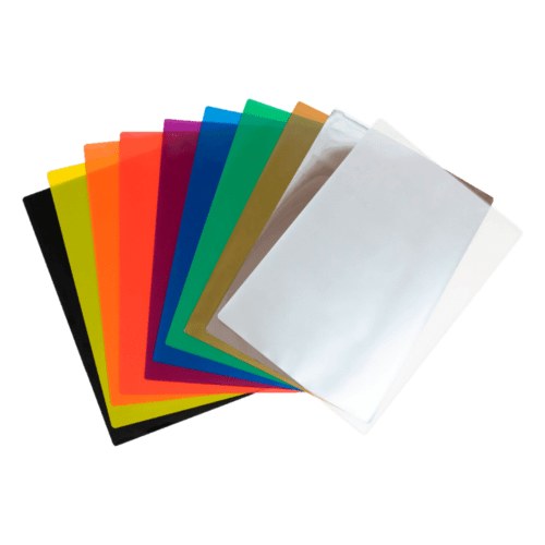 1000 STK. A4 LAMINERING 100 MIC. - 10 FORSKELLIGE FARVER