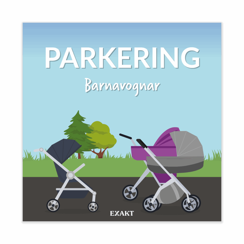 Hegnsskilt - Barne- og klapvognsparkering, Færøsk