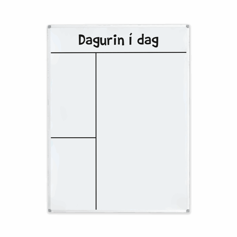 Strukturtavle til dagtilbud - Whiteboard 90x120 cm. Færøsk