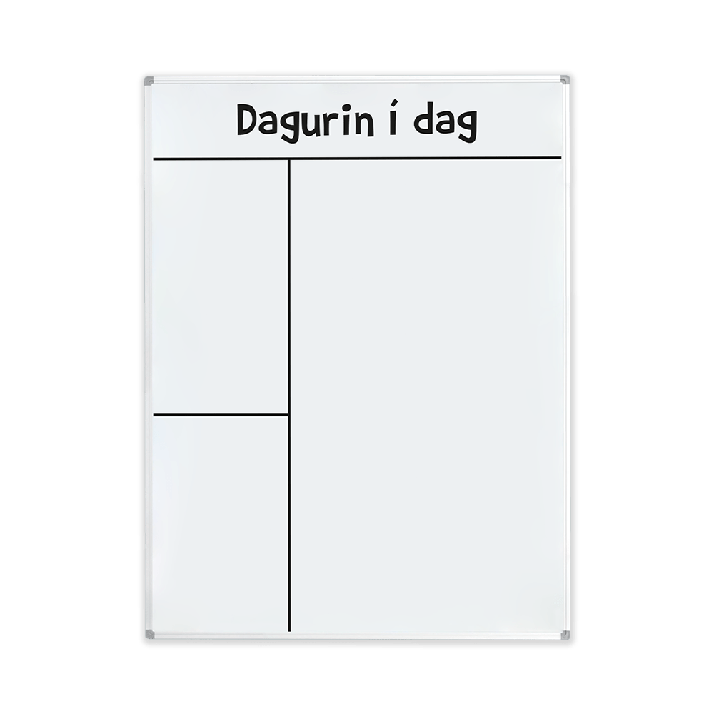 Strukturtavle til dagtilbud - Whiteboard 90x120 cm. Færøsk