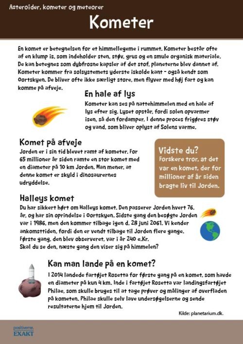 Fagtekst - Læs om kometer