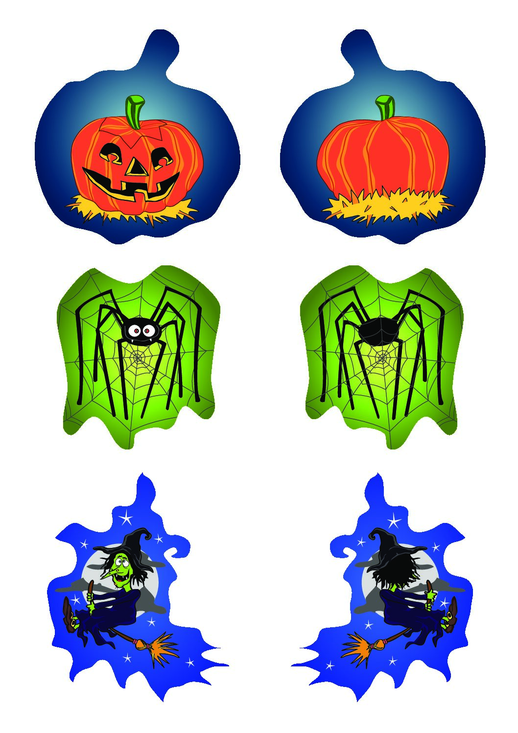 Halloween Uro - Græskar, Heks, Edderkop