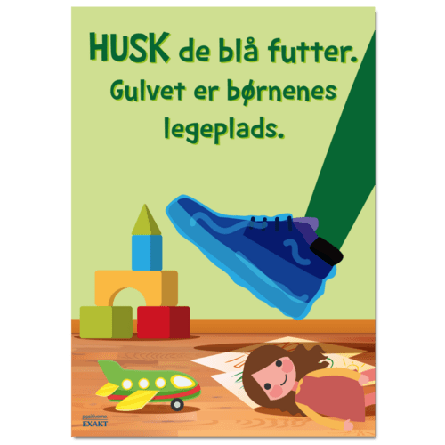 Budskabsskilt - Husk de blå futter