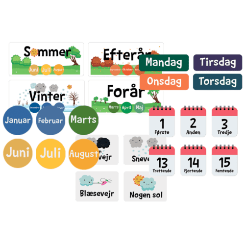 Piktogrammagneter til 'Dagen i dag' tavle, 64 stk. (passer til 45x60 cm tavle)