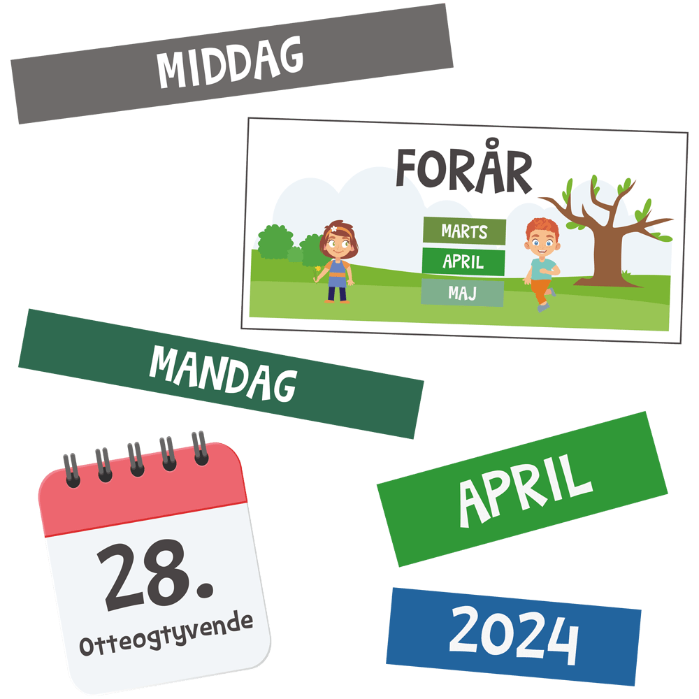 Piktogrammagneter - Kalender, 63 stk.