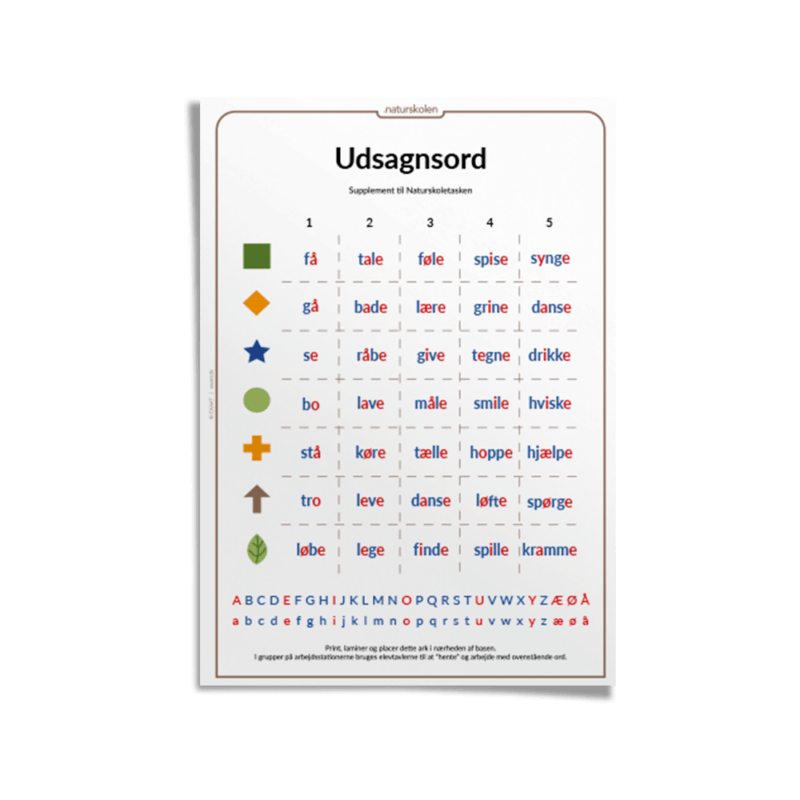 Løb efter udsagnsord, Udeskolen