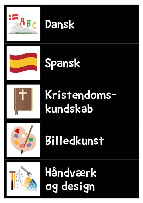 Brede piktogrammer - Fag til mellemtrin