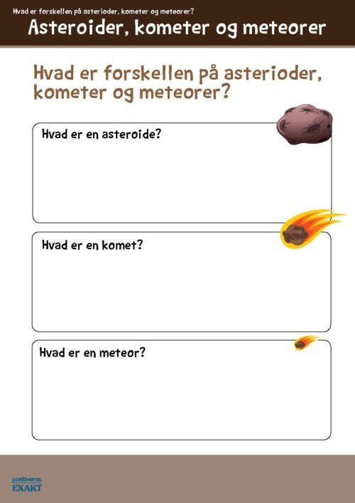 Tjek din viden - Asteroider, kometer og meteorer