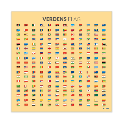 Vægplade med verdens flag