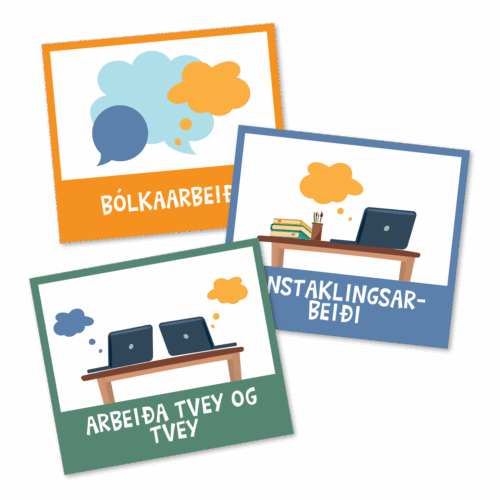 Piktogrammagneter - Arbejdsformer mellemtrin/udskoling, 8 stk. Færøsk