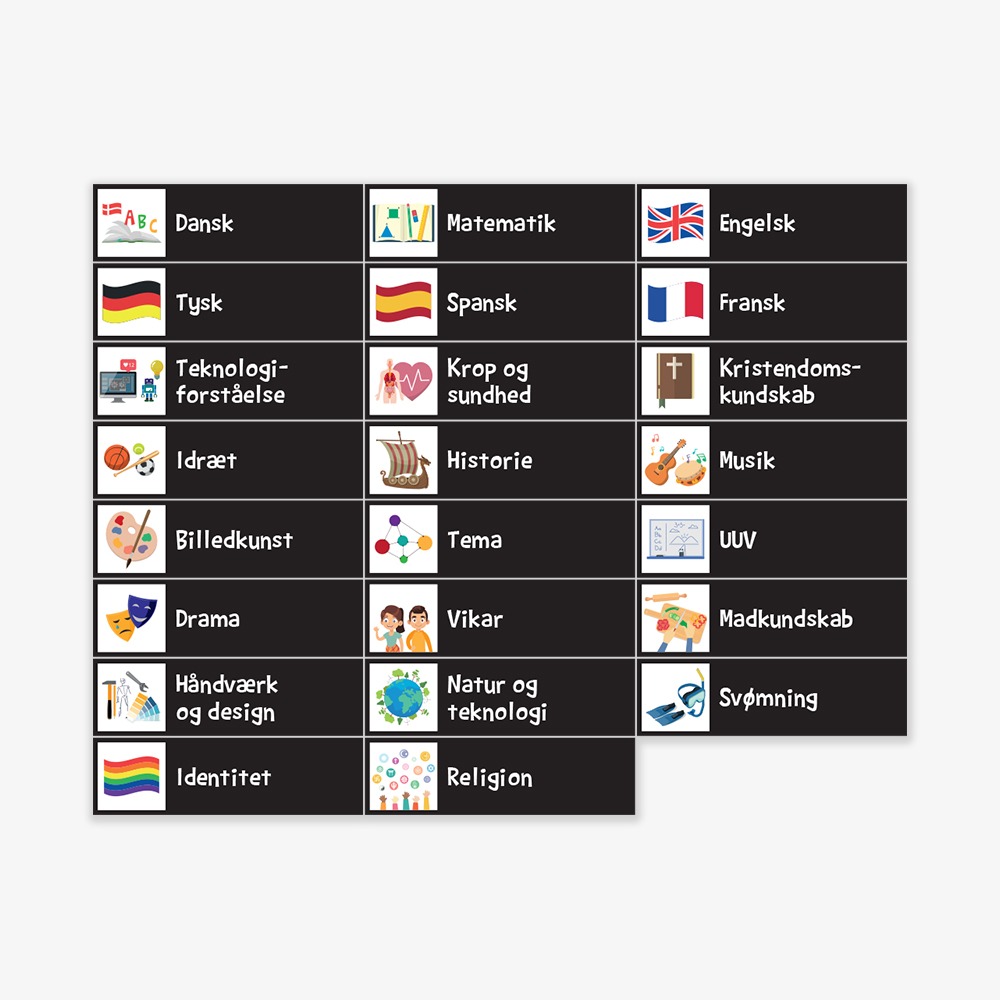 Brede piktogrammagneter Mellemtrinspakke - 72 stk. - Billede 2