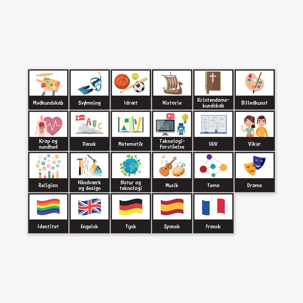 Piktogrammagneter - Fagpakke til mellemtrin, små - Billede 2