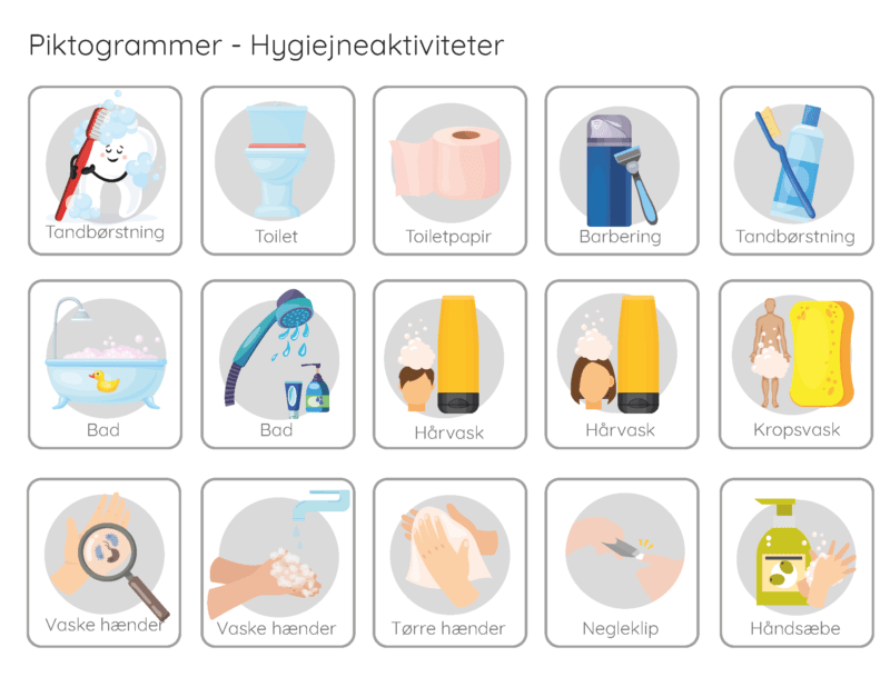 Piktogrammer - Hygiejne pige, Sekvensskema