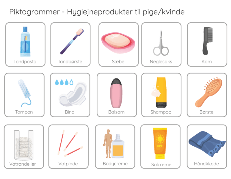 Piktogrammer - Hygiejne pige, Sekvensskema - Billede 3