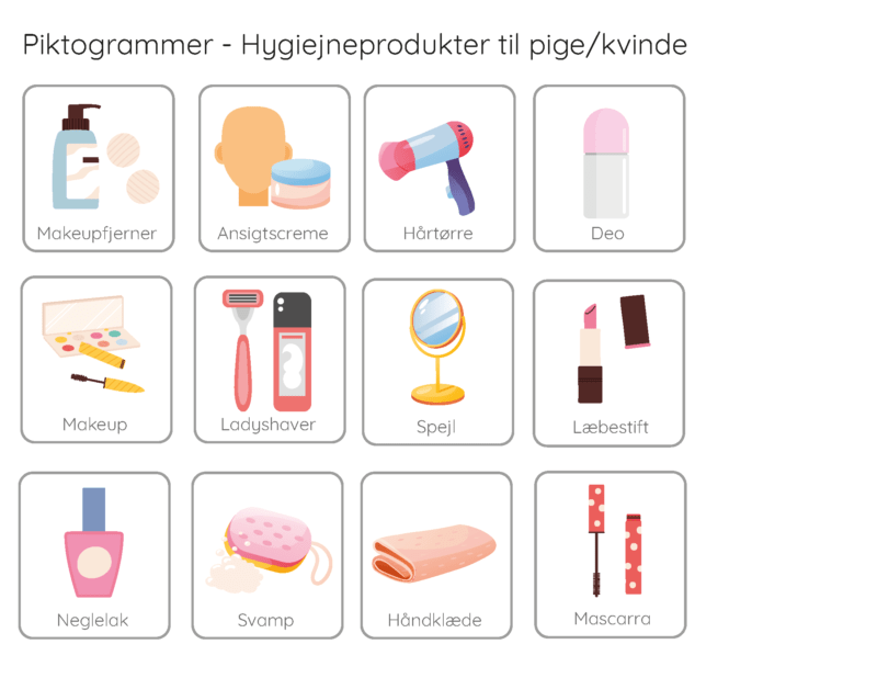 Piktogrammer - Hygiejne pige, Sekvensskema - Billede 4