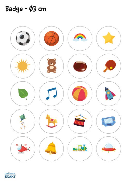 Mit piktogram - diverse motiver, badge Ø3 cm