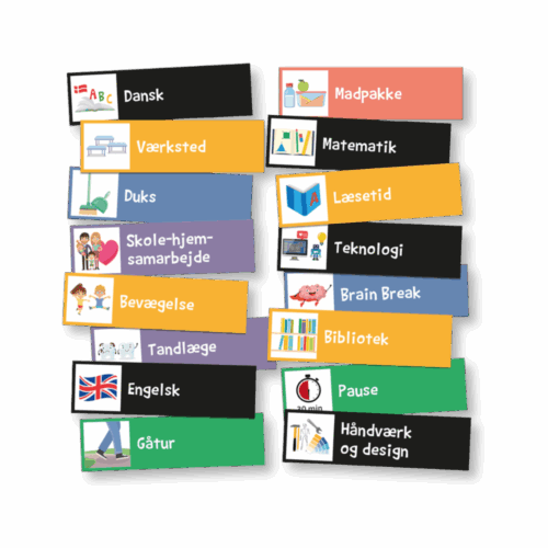 Brede piktogrammagneter Mellemtrinspakke - 72 stk.