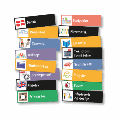 Brede piktogrammagneter Udskolingspakke - 72 stk.
