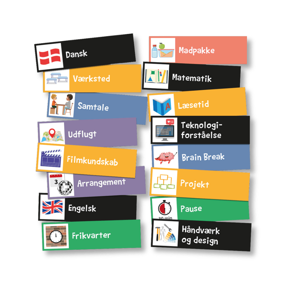 Brede piktogrammagneter Udskolingspakke - 72 stk.