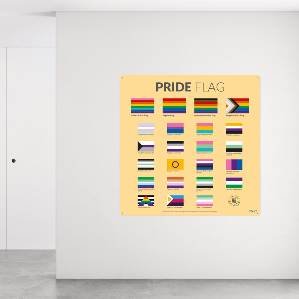 Vægplade med pride flag