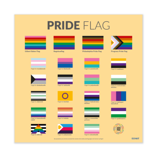 Vægplade med pride flag