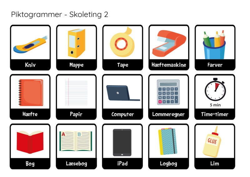 Piktogrammer - Skoleting, Sekvensskema - Billede 3