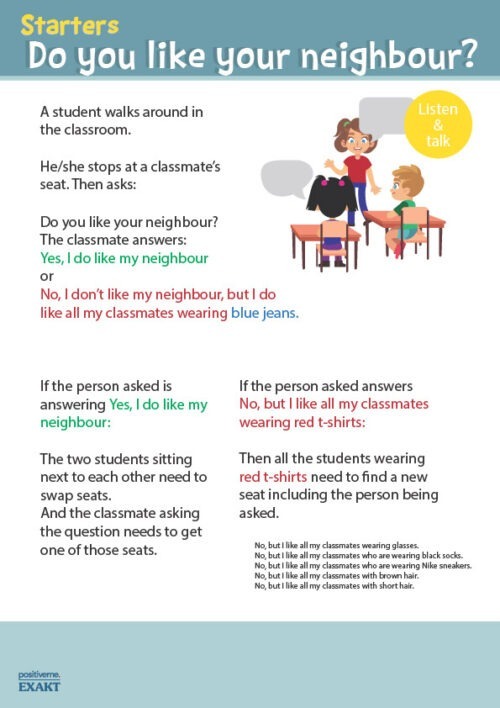 Do you like your neighbour? - Kommunikationsleg