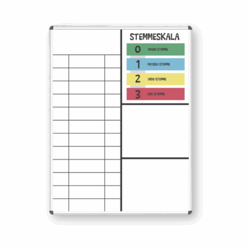 Strukturtavle til klasseledelse - Whiteboardtavle 90x120 cm.