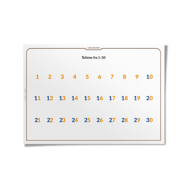 Taltavle 1-30 - Udeskolen