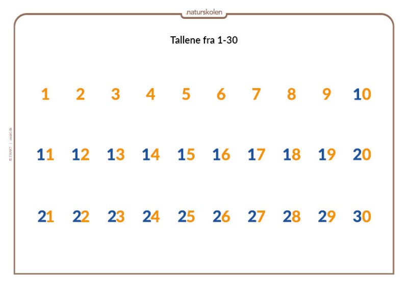 Taltavle 1-30 - Udeskolen - Billede 3