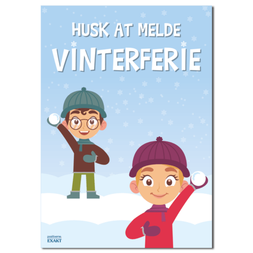 Budskabsskilt - Husk at melde vinterferie