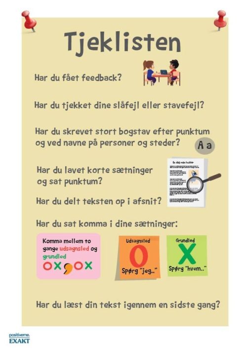 Tjekliste til afleveringer - Ophæng