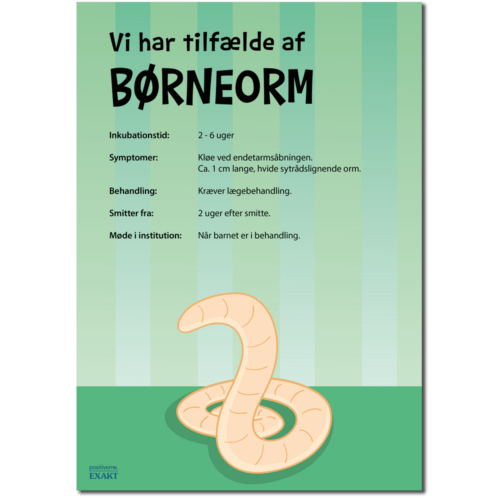 Budskabsskilt - Vi har tilfælde af børneorm