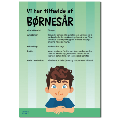 Budskabsskilt - Vi har tilfælde af børnesår